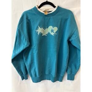 Women’s M & C Sportswear Blue Vintage "Live, Love, Love More" Sweater Sz M